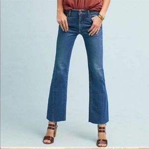Pilcro High Rise Flare Jean Flare Raw Hem Denim